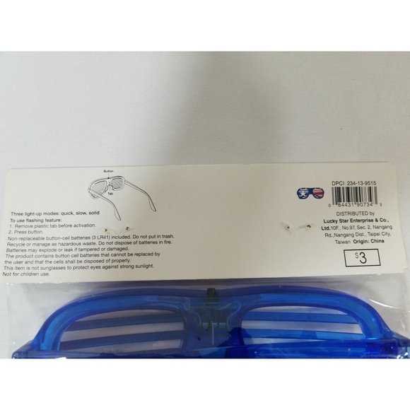Light-up Sunglasses Patriotic 2 pairs for Adults Blue Stars and stripes - Picture 3 of 5
